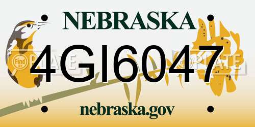 4GI6047 Nebraska License Plate