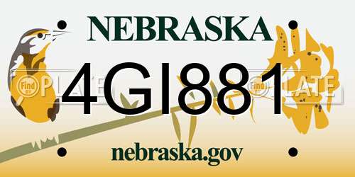 4GI881 Nebraska License Plate