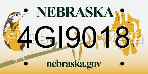 4GI9018 Nebraska License Plate