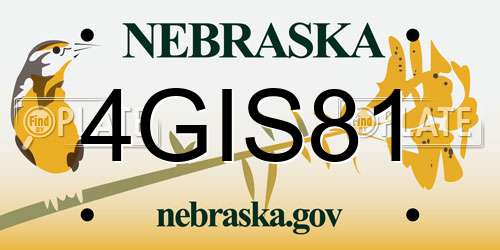 4GIS81 Nebraska License Plate
