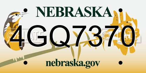 4GQ7370 Nebraska License Plate