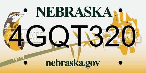 4GQT320 Nebraska License Plate