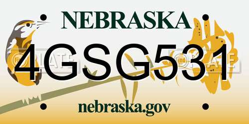 4GSG531 Nebraska License Plate