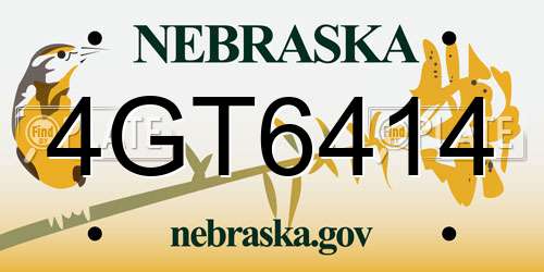 4GT6414 Nebraska License Plate
