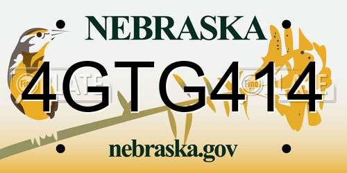 4GTG414 Nebraska License Plate