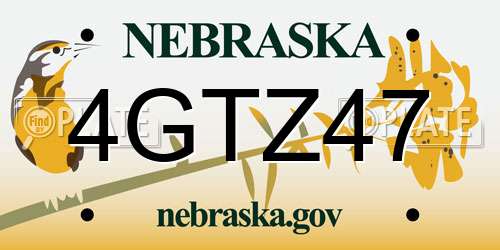 4GTZ47 Nebraska License Plate