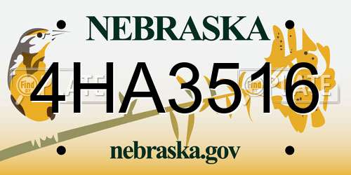 4HA3516 Nebraska License Plate