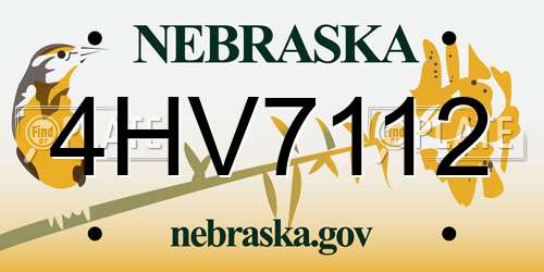 4HV7112 Nebraska License Plate