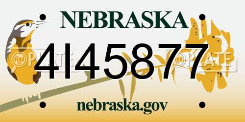 4I45877 Nebraska License Plate