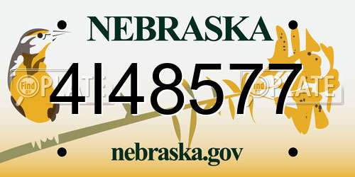 4I48577 Nebraska License Plate