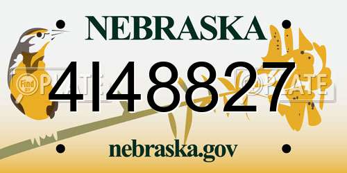 4I48827 Nebraska License Plate