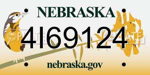 4I69124 Nebraska License Plate