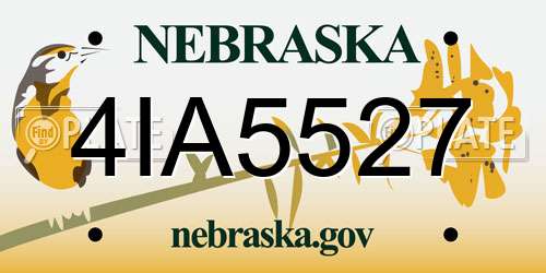 4IA5527 Nebraska License Plate