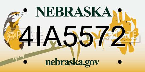 4IA5572 Nebraska License Plate