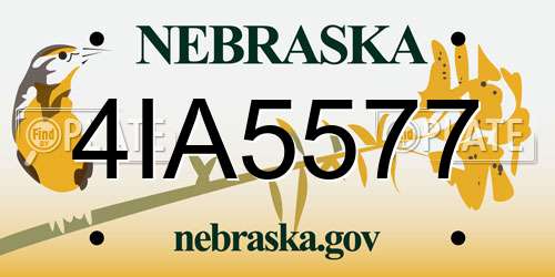 4IA5577 Nebraska License Plate