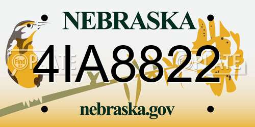 4IA8822 Nebraska License Plate