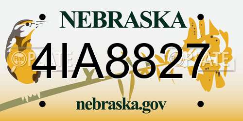 4IA8827 Nebraska License Plate