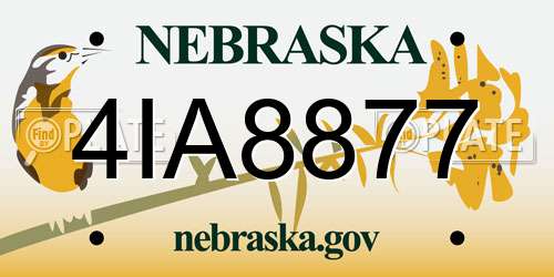 4IA8877 Nebraska License Plate