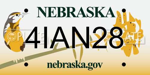 4IAN28 Nebraska License Plate