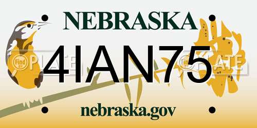 4IAN75 Nebraska License Plate