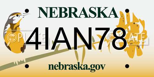 4IAN78 Nebraska License Plate