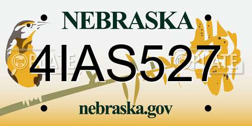 4IAS527 Nebraska License Plate