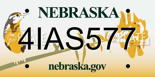 4IAS577 Nebraska License Plate