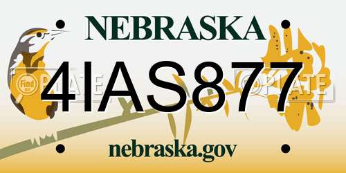 4IAS877 Nebraska License Plate