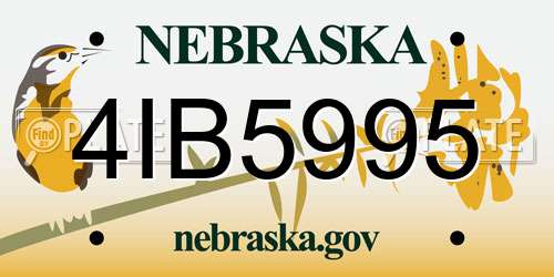 4IB5995 Nebraska License Plate