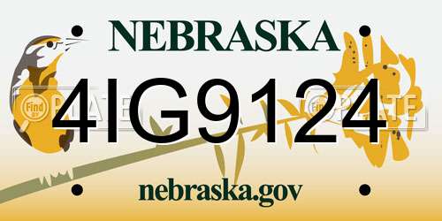 4IG9124 Nebraska License Plate