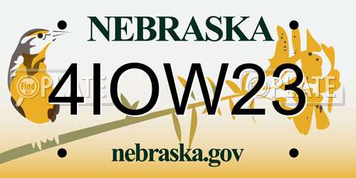 4IOW23 Nebraska License Plate