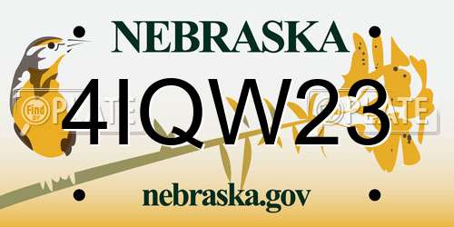 4IQW23 Nebraska License Plate