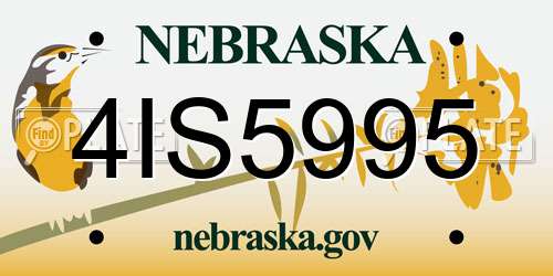 4IS5995 Nebraska License Plate