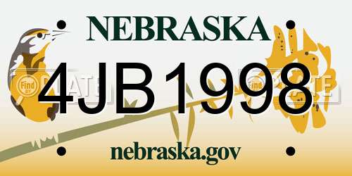 4JB1998 Nebraska License Plate