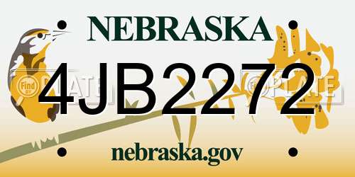 4JB2272 Nebraska License Plate
