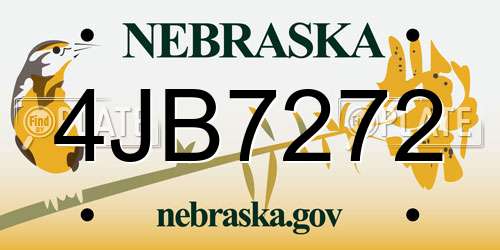4JB7272 Nebraska License Plate