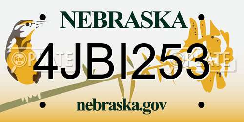 4JBI253 Nebraska License Plate