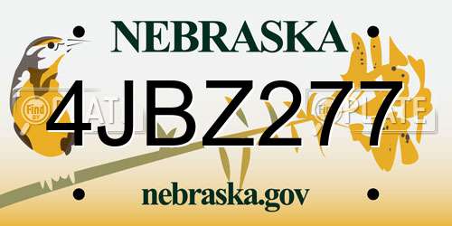 4JBZ277 Nebraska License Plate