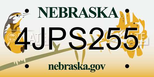 4JPS255 Nebraska License Plate