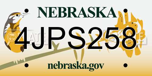 4JPS258 Nebraska License Plate