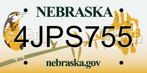 4JPS755 Nebraska License Plate