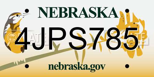 4JPS785 Nebraska License Plate