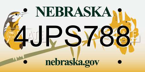 4JPS788 Nebraska License Plate