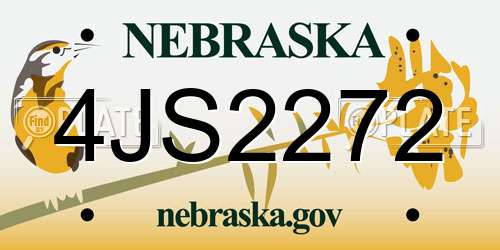 4JS2272 Nebraska License Plate