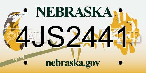 4JS2441 Nebraska License Plate