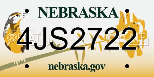 4JS2722 Nebraska License Plate