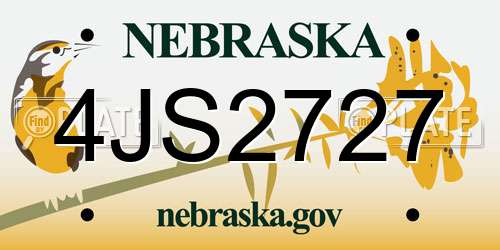 4JS2727 Nebraska License Plate