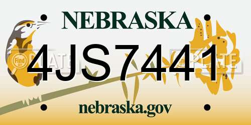 4JS7441 Nebraska License Plate
