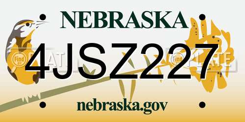 4JSZ227 Nebraska License Plate