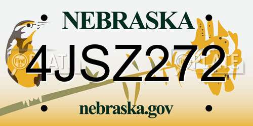 4JSZ272 Nebraska License Plate